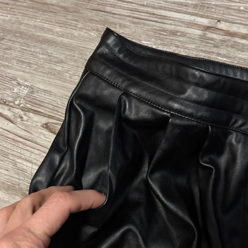 Princess Polly Black Faux Leather Straight Leg Pants - Picture 6 of 7